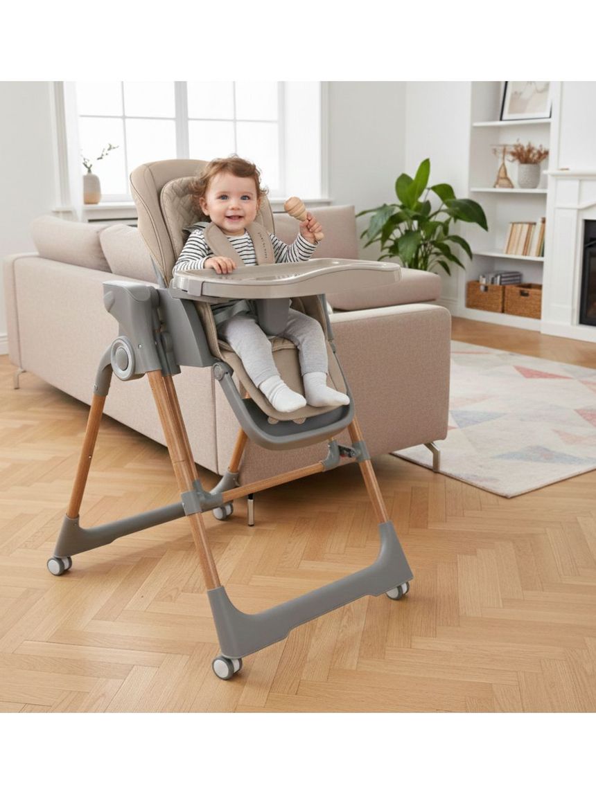 Bebe stars καρεκλάκι φαγητού-κούνια serenna ηλεκτρικό 2 σε 1 natural beige 871-182 - Bebe Stars