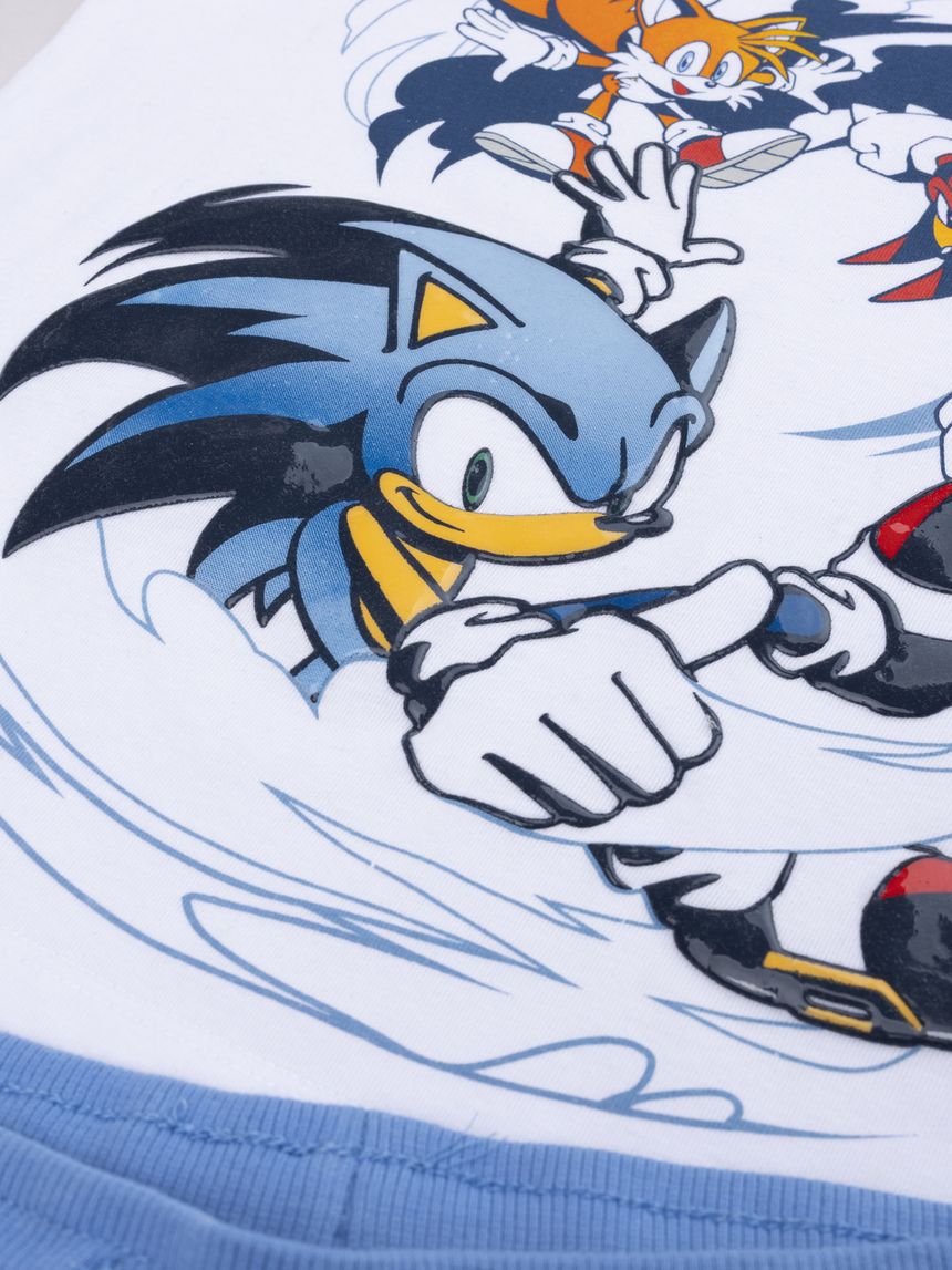 παιδικό σετ t-shirt και σορτσάκι sonic για αγόρι - Prénatal
