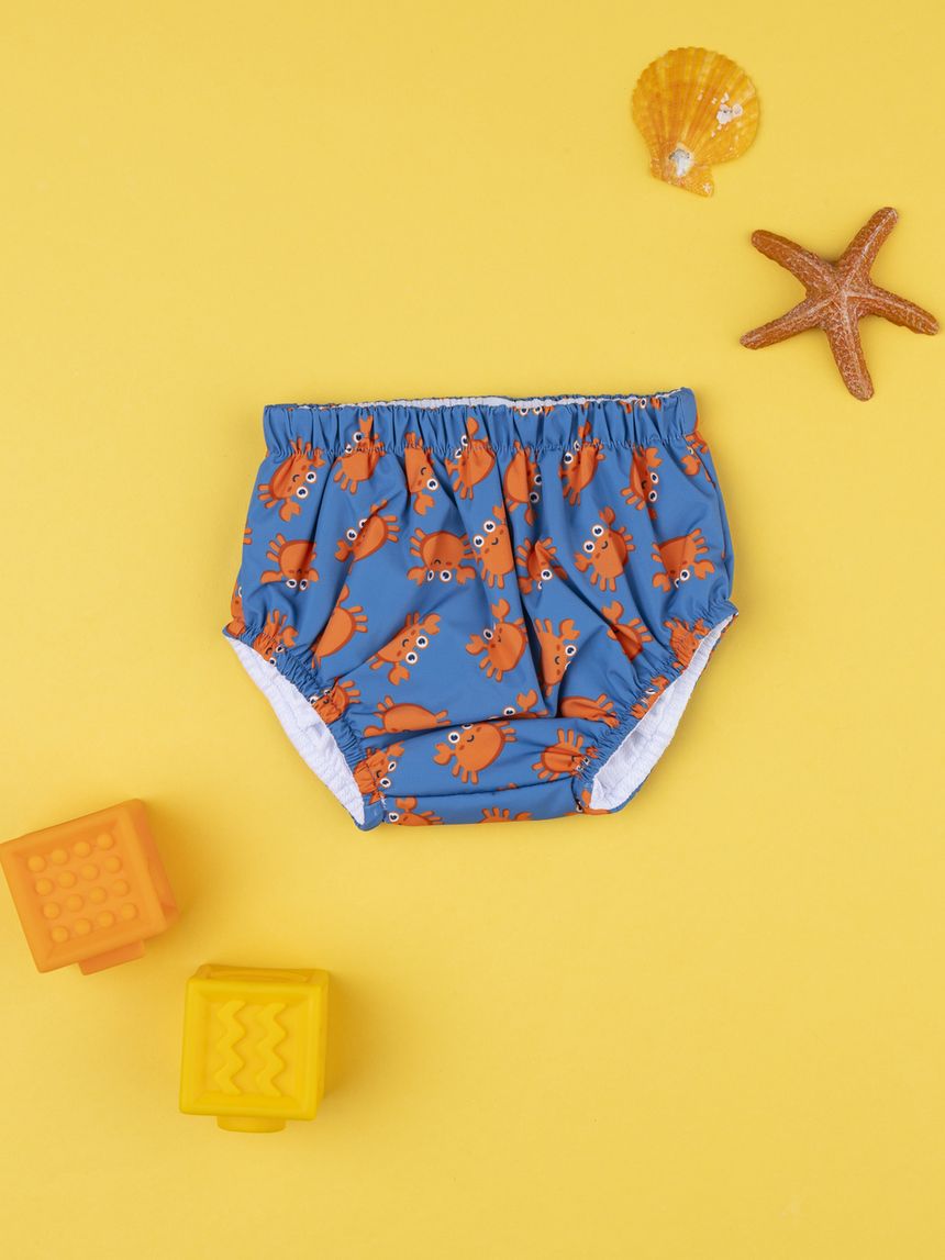 βρεφικό μαγιό πάνα μπλε με καβουράκια για αγόρι - Prénatal