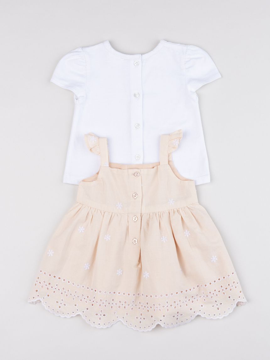 βρεφικό σετ t-shirt και φόρεμα με λουλούδια για κορίτσι - Prénatal