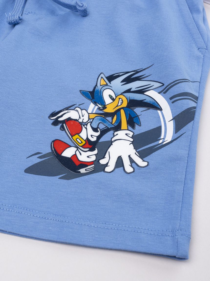 παιδικό σετ t-shirt και σορτσάκι sonic για αγόρι - Prénatal