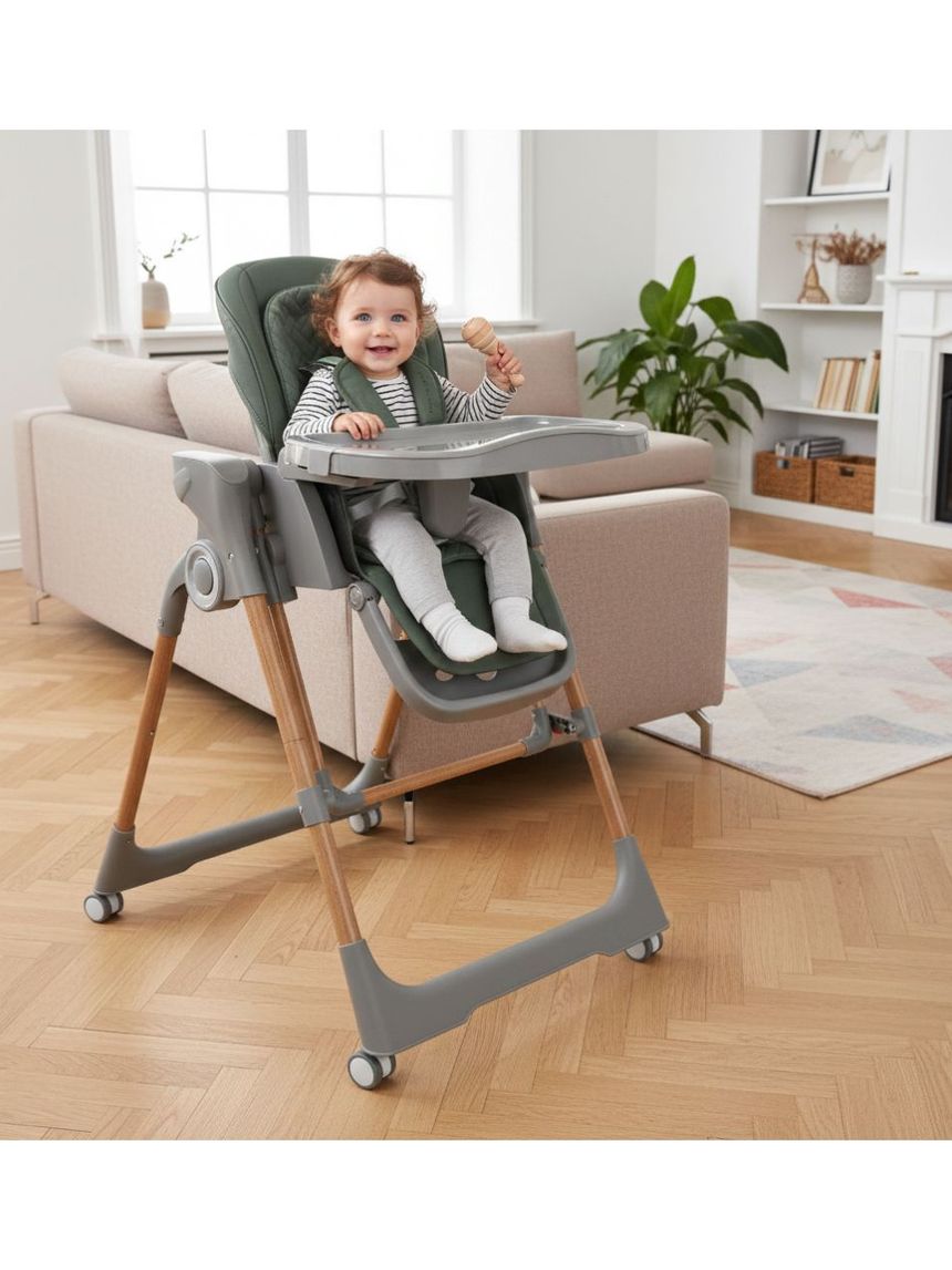 Bebe stars καρεκλάκι φαγητού-κούνια serenna ηλεκτρικό 2 σε 1 forest green 871-176 - Bebe Stars