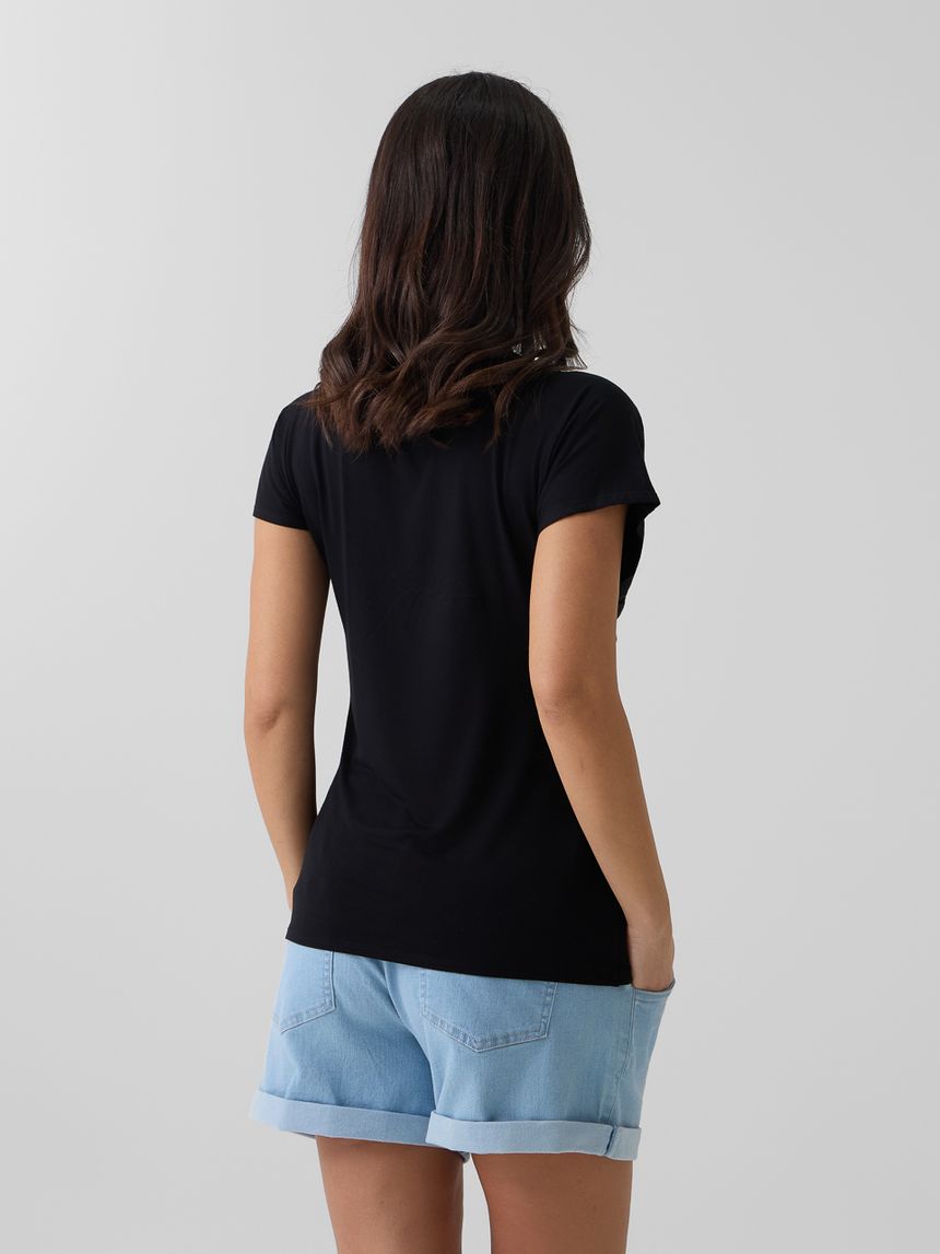 γυναικείο t-shirt εγκυμοσύνης/θηλασμού μαύρο - Prénatal