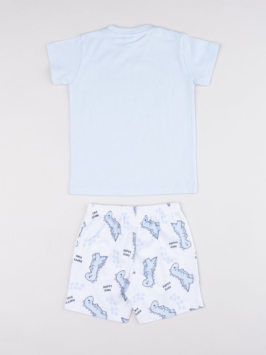 βρεφική πιτζάμα γαλάζια/λευκή dino για αγόρι - Prénatal