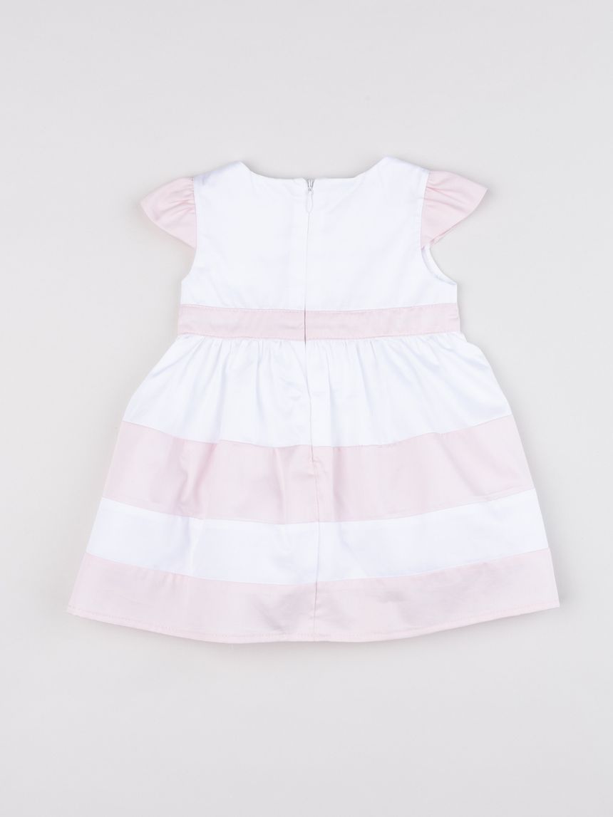 βρεφικό φόρεμα ριγέ ροζ/λευκό elegant για κορίτσι - Prénatal