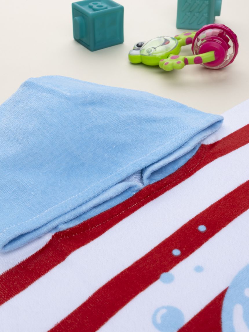 βρεφικό πόντσο θαλάσσης ριγέ με χταπόδι για αγόρι - Prénatal