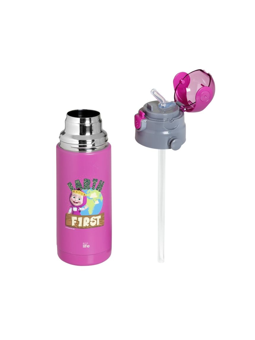 Ecolife kids παγούρι-θερμός 'masha - earth first' 400ml magenta 33-bo-2120 - Ecolife