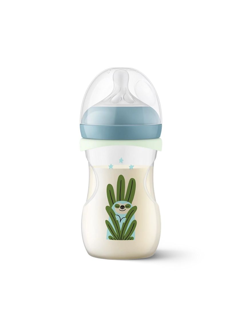 Philips avent natural response nighttime πλαστικό μπιμπερό με θηλή σιλικόνης μέτριας ροής 3-6 μηνών 260ml sloth scy903/81 - Philips Avent