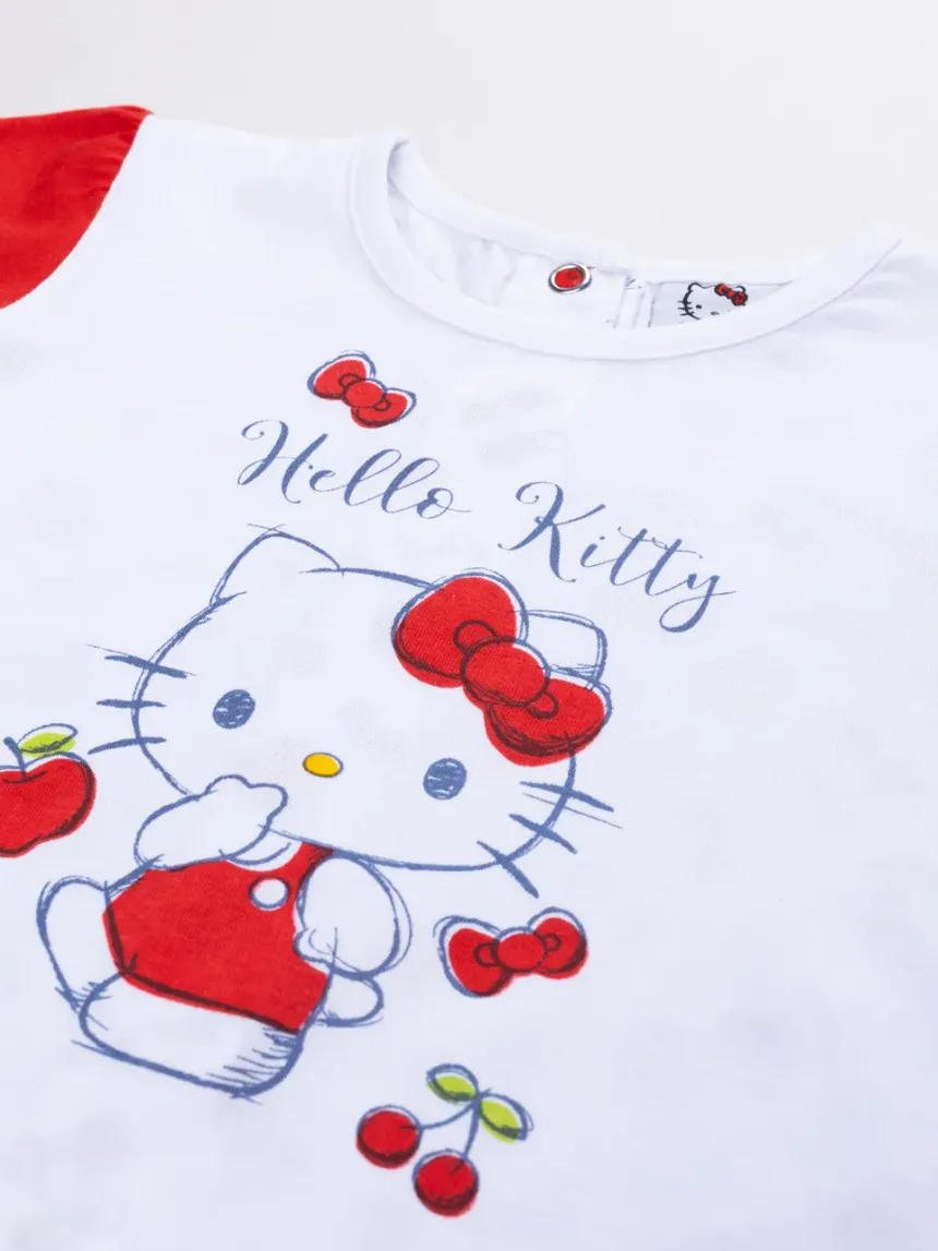 βρεφική πιτζάμα ολόσωμη λευκή hello kitty για κορίτσι - Prénatal