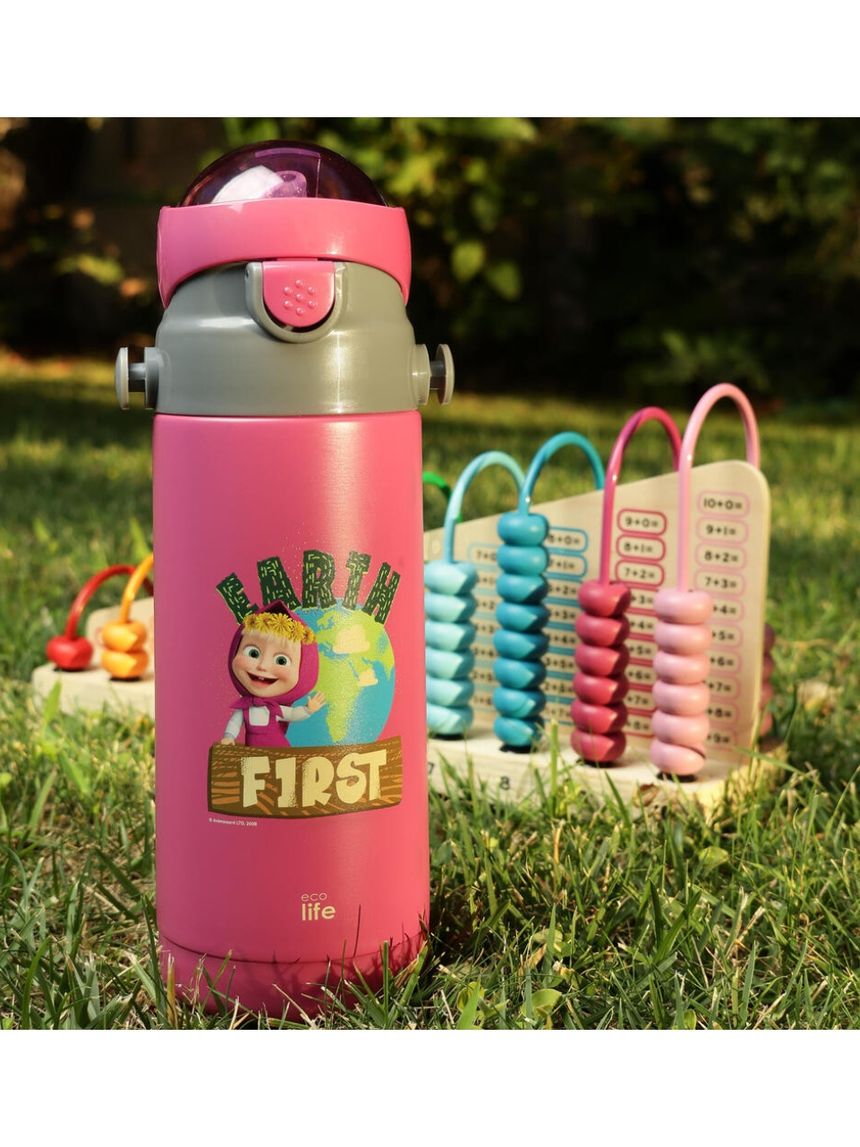 Ecolife kids παγούρι-θερμός 'masha - earth first' 400ml magenta 33-bo-2120 - Ecolife