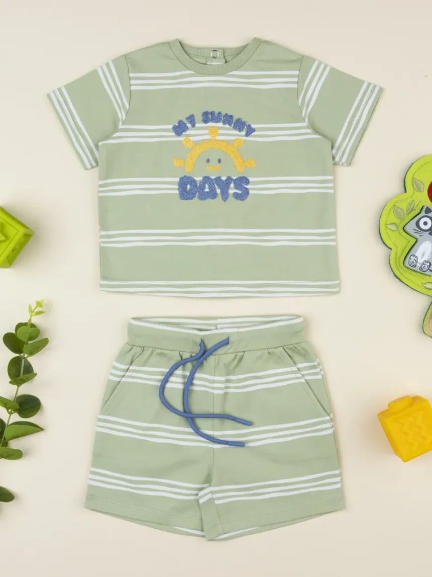 βρεφικό σετ t-shirt και σορτσάκι sunny days για αγόρι - Prénatal