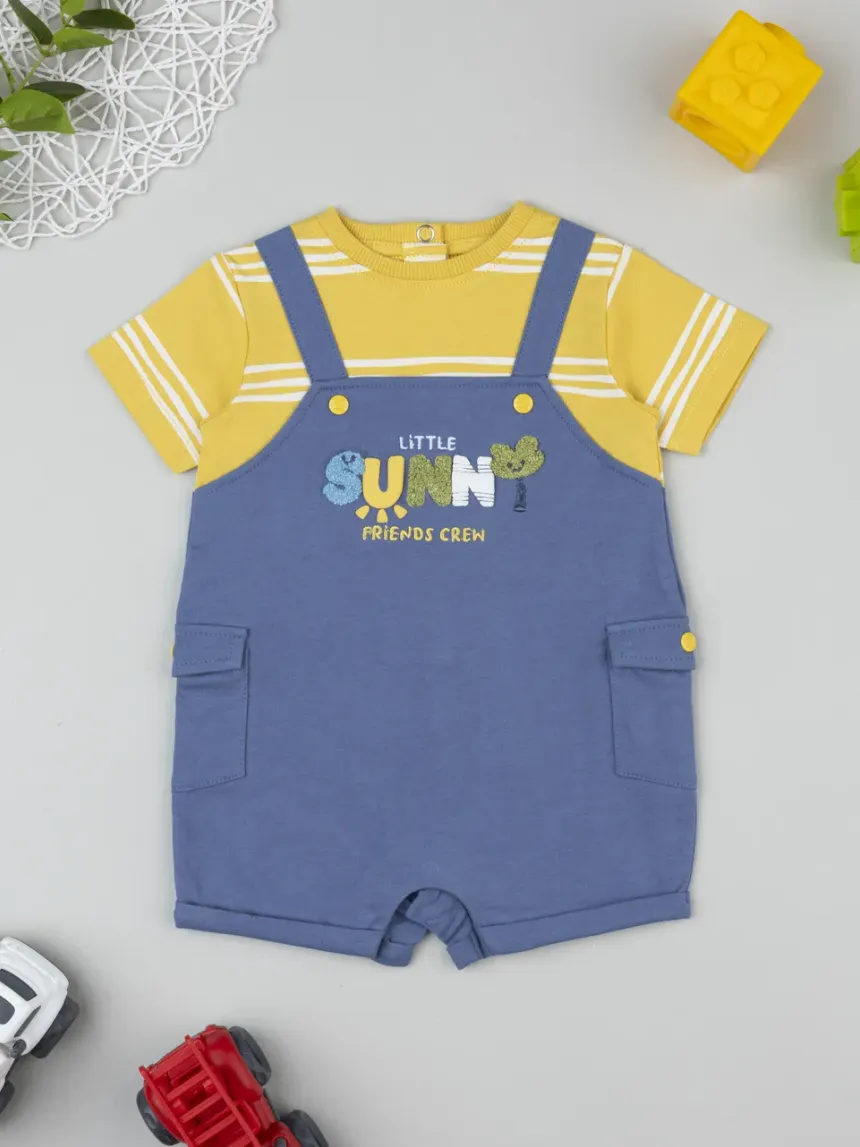 βρεφικό φορμάκι κίτρινο/μπλε sunny για αγόρι - Prénatal