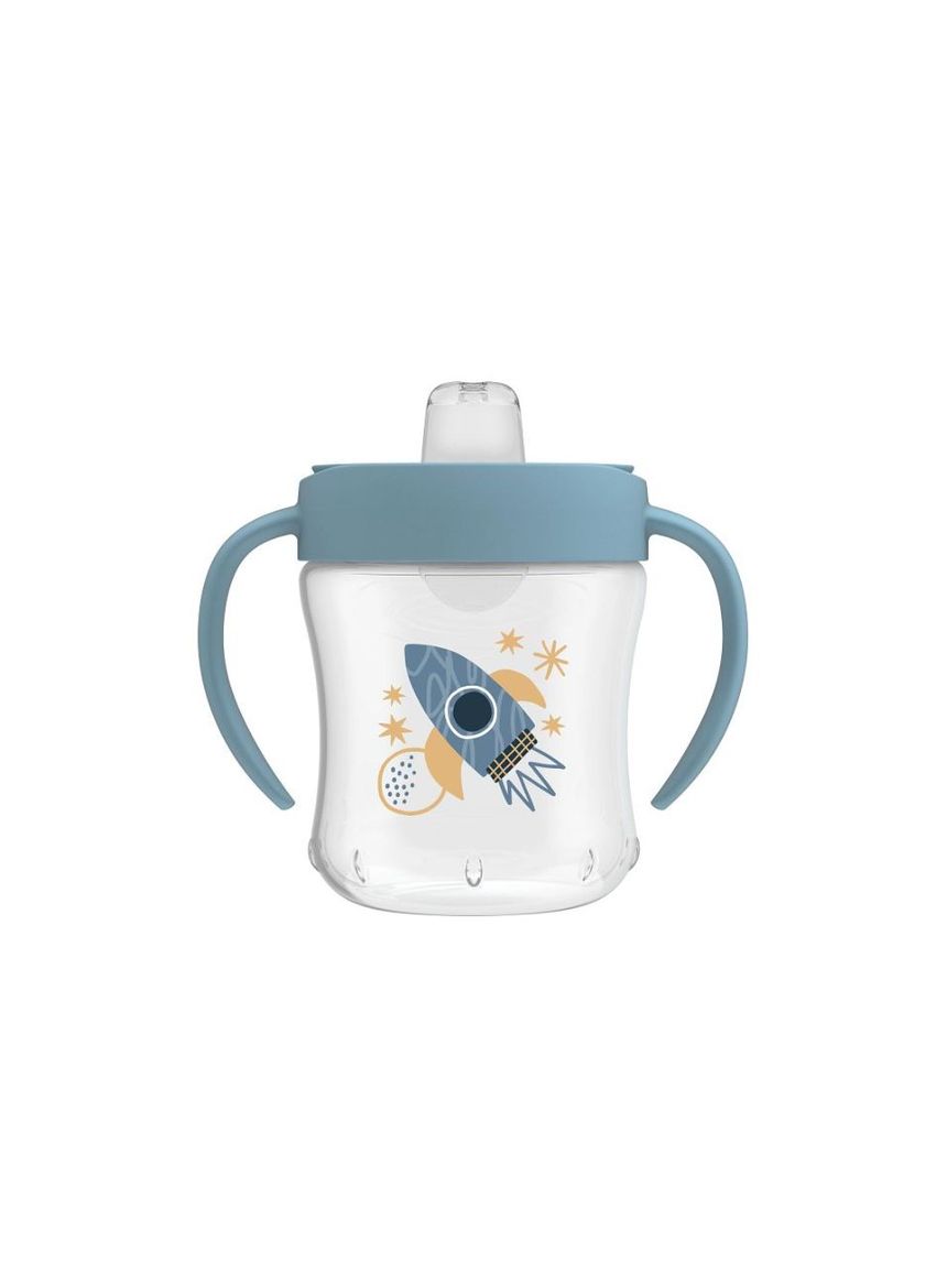 Dr. brown's εκπαιδευτικό ποτηράκι soft spout 6 μηνών + 180ml μπλε 112.70.1hc.415 - Dr Browns