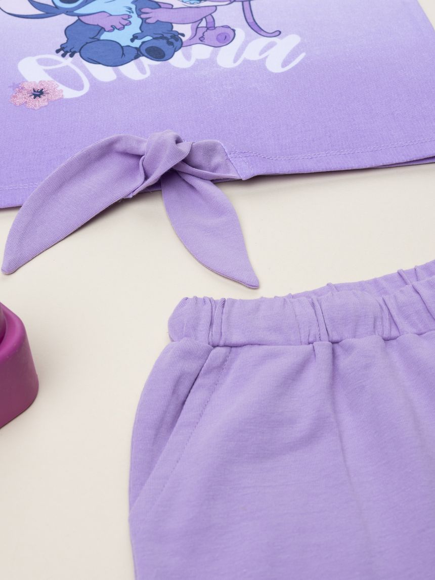 παιδικό σετ t-shirt και σορτσάκι stitch για κορίτσι - Prénatal