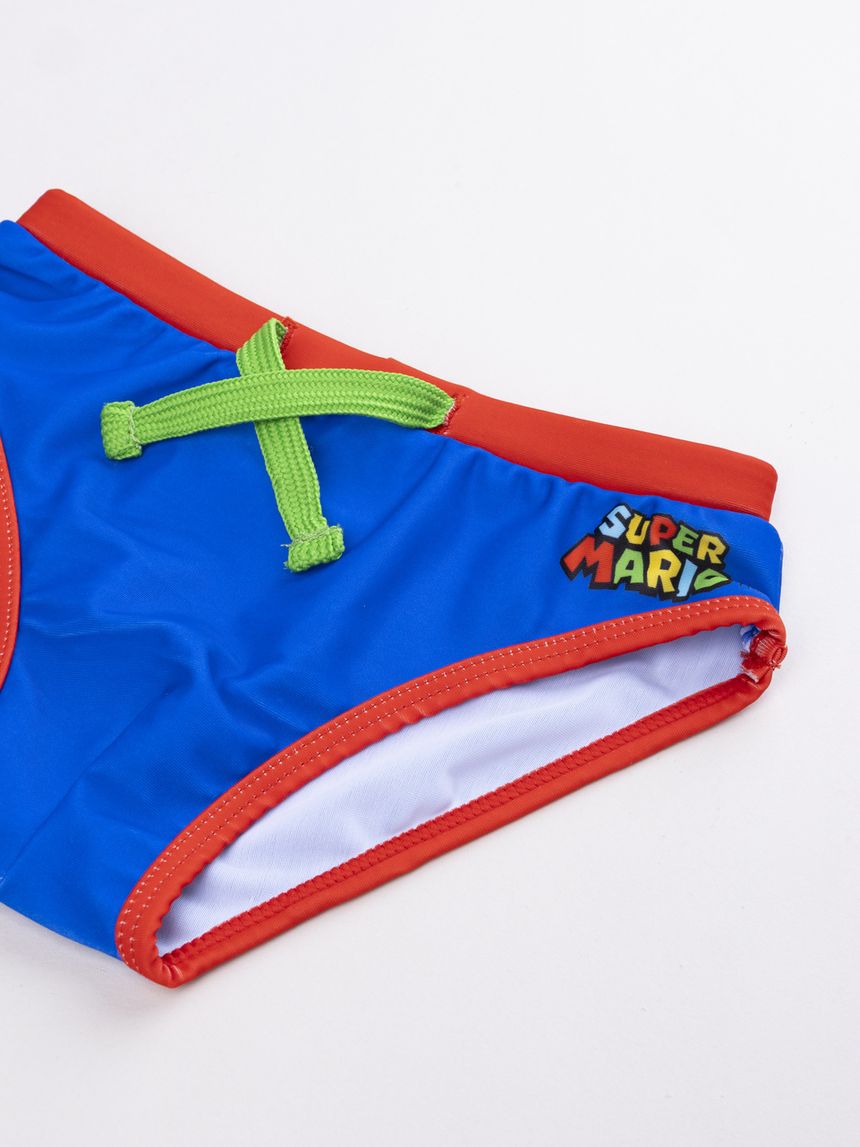 παιδικό μαγιό σλιπ μπλε super mario για αγόρι - Prénatal