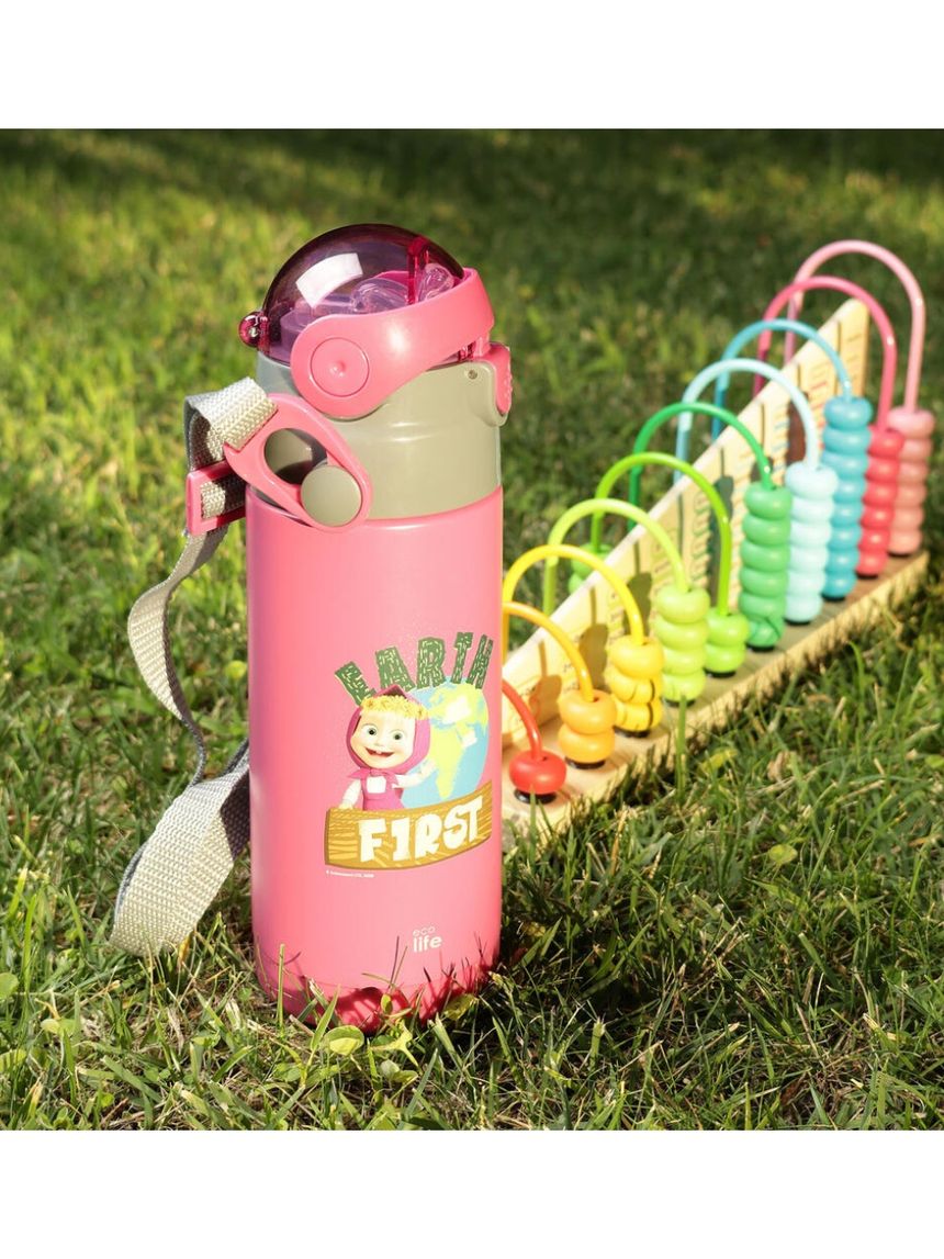 Ecolife kids παγούρι-θερμός 'masha - earth first' 400ml magenta 33-bo-2120 - Ecolife