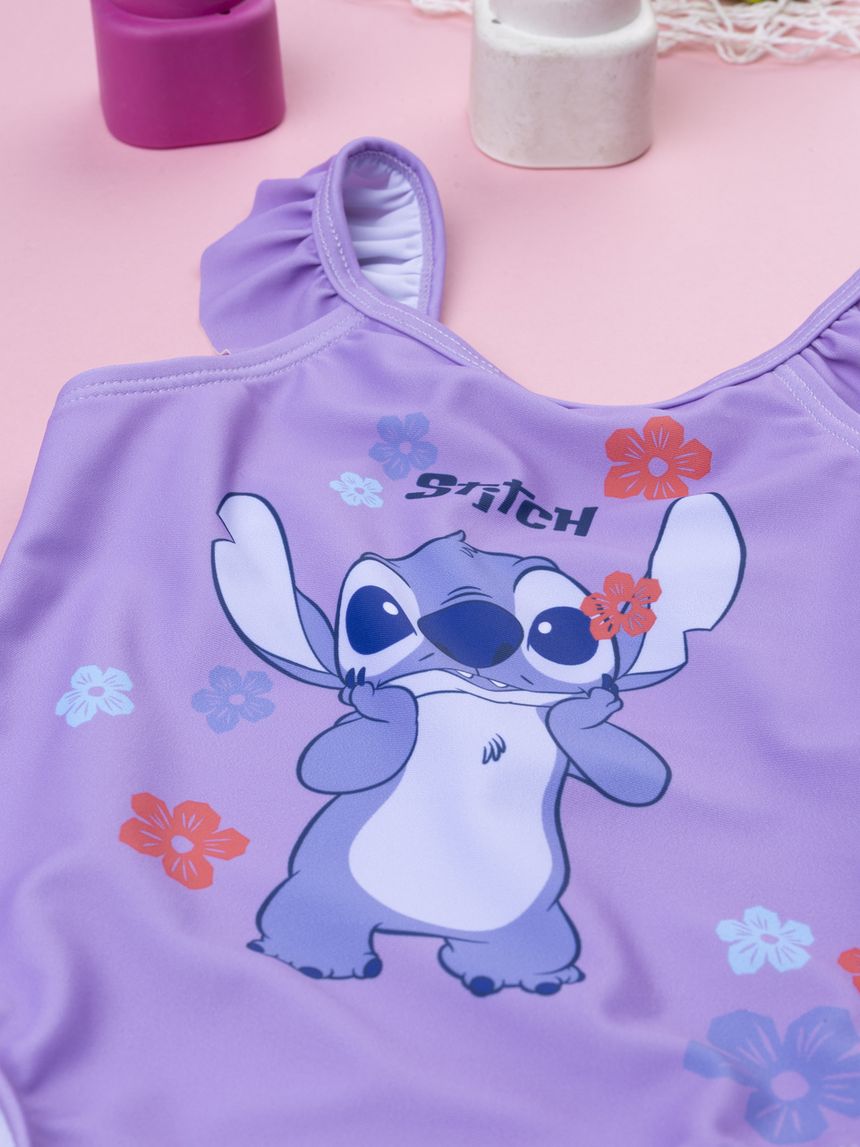 βρεφικό ολόσωμο μαγιό λιλά stitch για κορίτσι - Prénatal