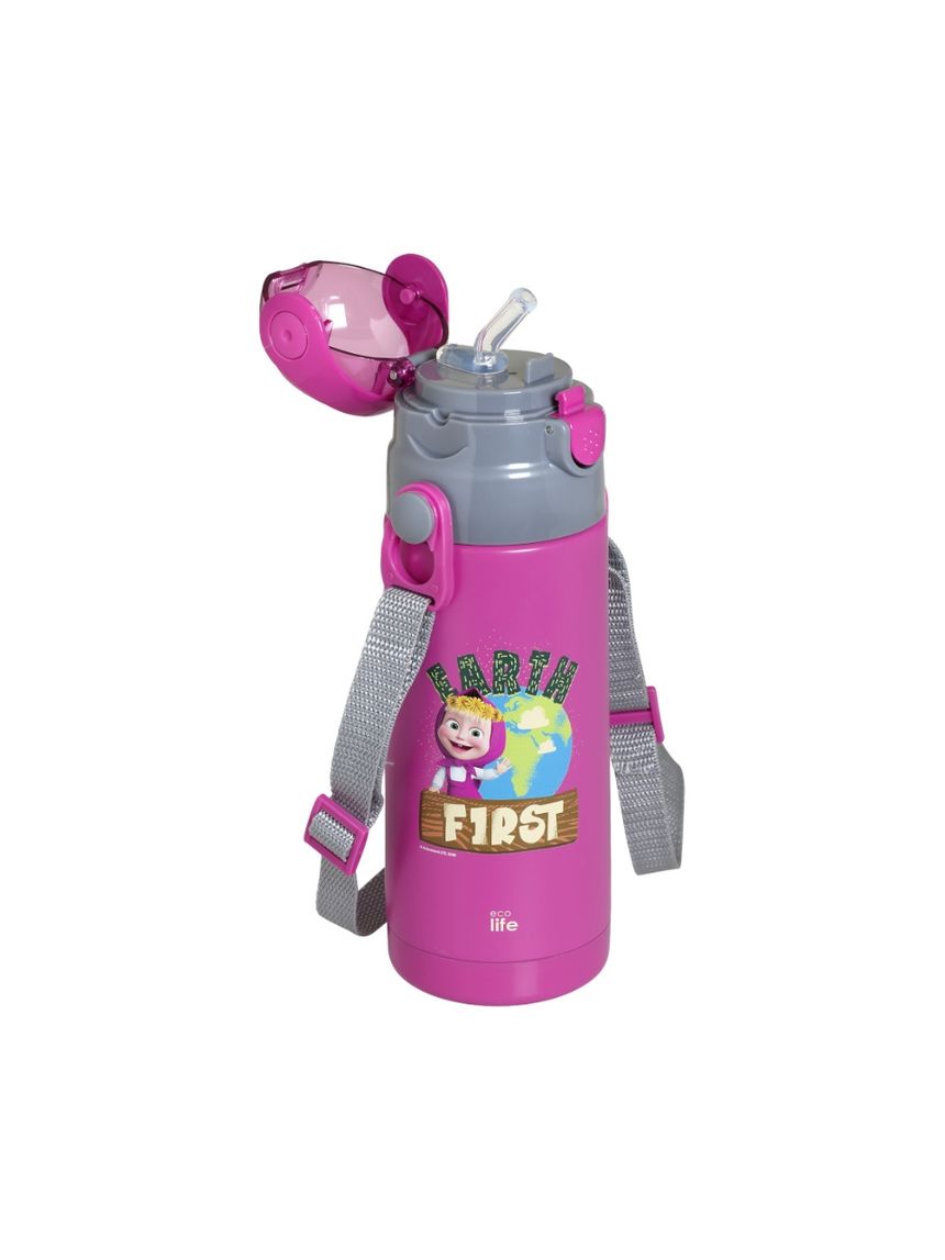 Ecolife kids παγούρι-θερμός 'masha - earth first' 400ml magenta 33-bo-2120 - Ecolife