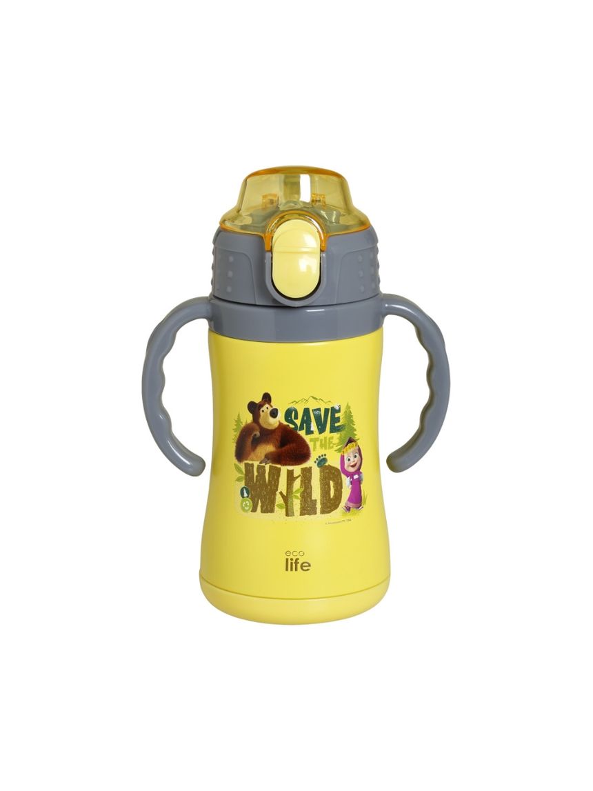 Ecolife kids παγούρι-θερμός 'masha - save the wild' 300ml yellow 33-bo-2123 - Ecolife