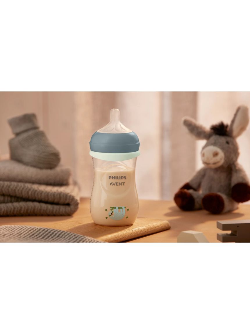 Philips avent natural response nighttime πλαστικό μπιμπερό με θηλή σιλικόνης μέτριας ροής 3-6 μηνών 260ml sloth scy903/81 - Philips Avent