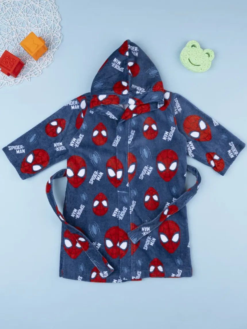 παιδικό μπουρνούζι μπλε spiderman για αγόρι - Prénatal