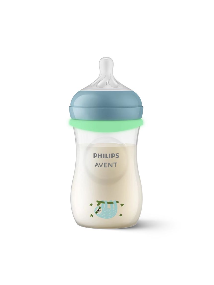 Philips avent natural response nighttime πλαστικό μπιμπερό με θηλή σιλικόνης μέτριας ροής 3-6 μηνών 260ml sloth scy903/81 - Philips Avent
