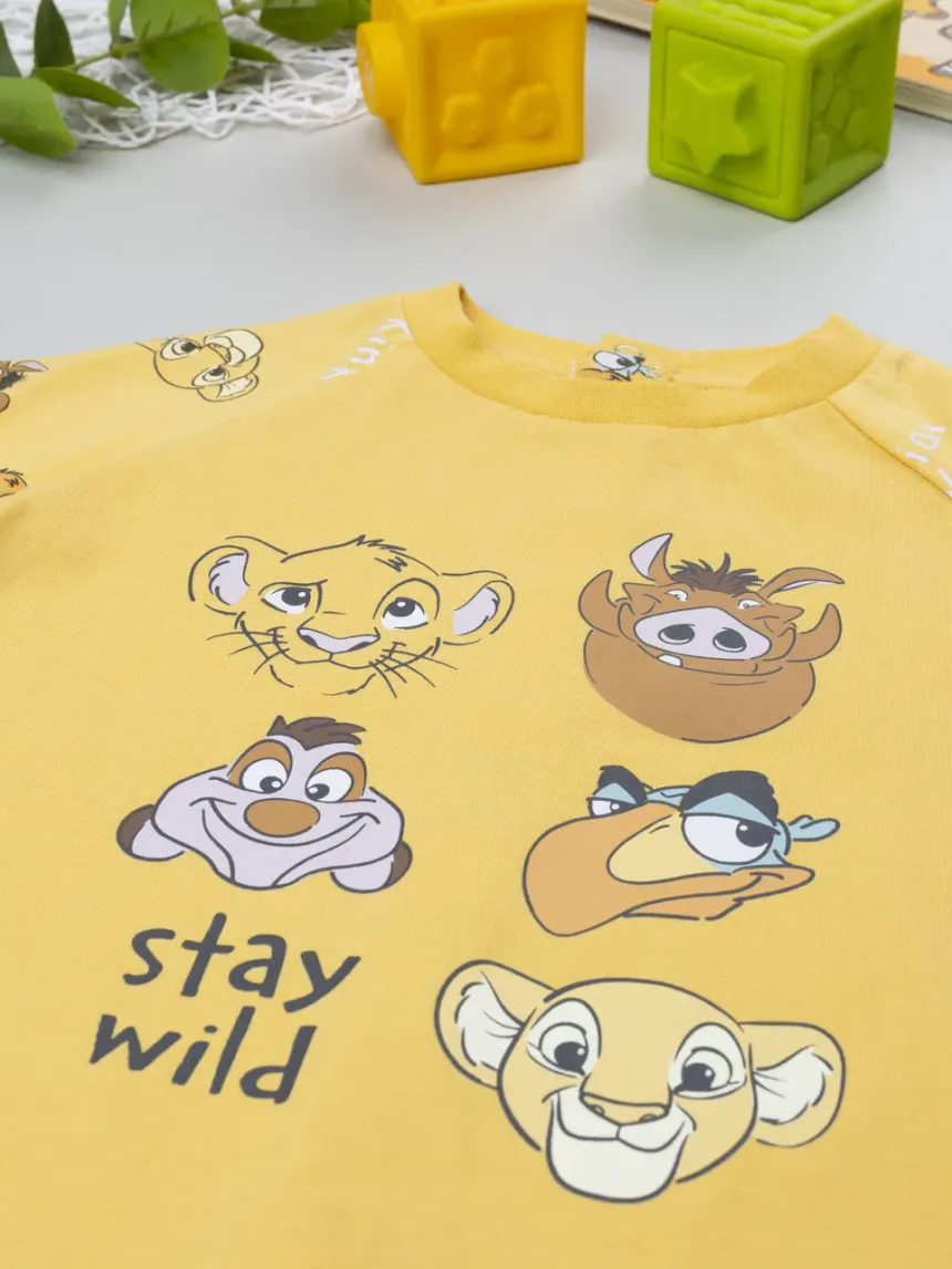 βρεφική ολόσωμη πιτζάμα κίτρινη the lion king για αγόρι - Prénatal