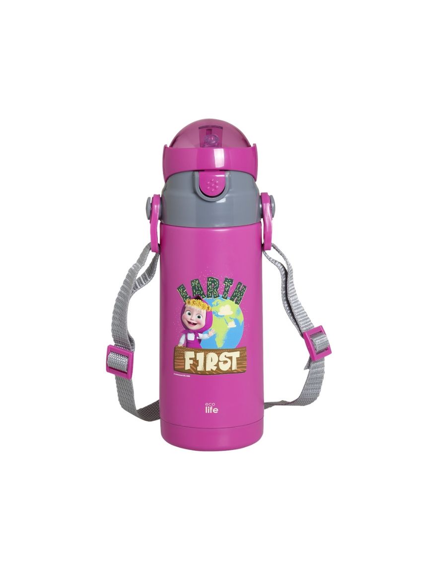 Ecolife kids παγούρι-θερμός 'masha - earth first' 400ml magenta 33-bo-2120 - Ecolife