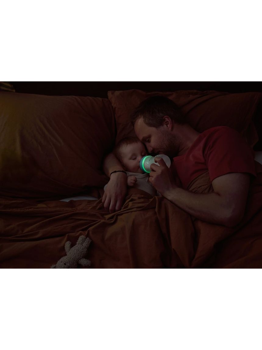 Philips avent natural response nighttime πλαστικό μπιμπερό με θηλή σιλικόνης μέτριας ροής 3-6 μηνών 260ml sloth scy903/81 - Philips Avent