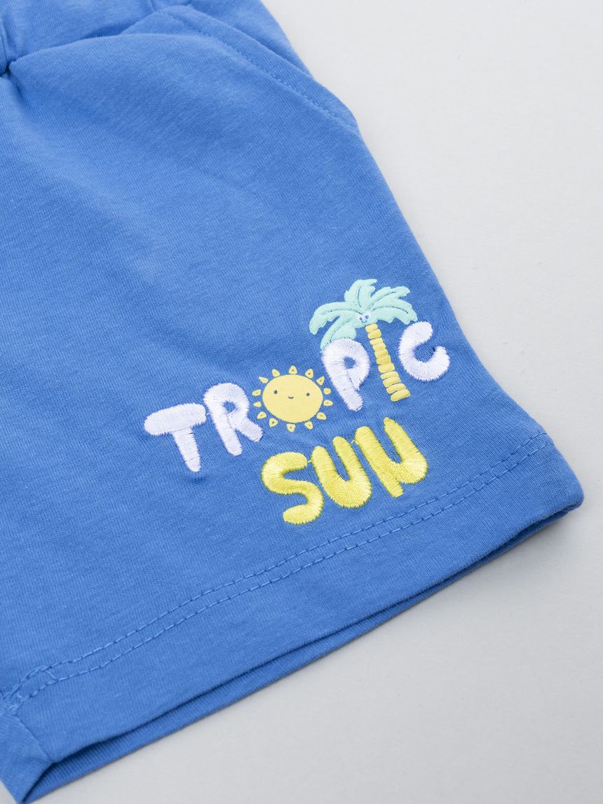 βρεφικό σορτσάκι μπλε tropic sun για αγόρι - Prénatal