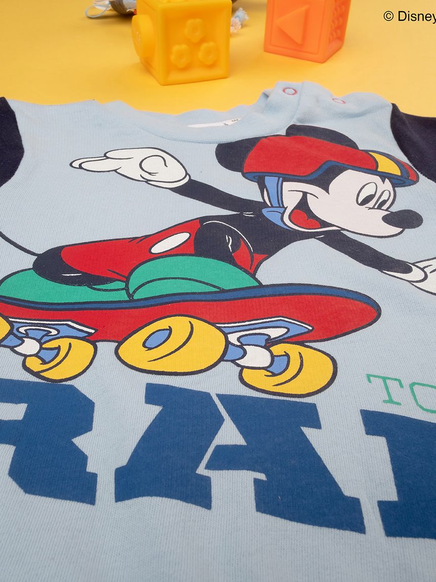 βρεφική πιτζάμα γαλάζιο/μπλε με το mickey για αγόρι - Prénatal