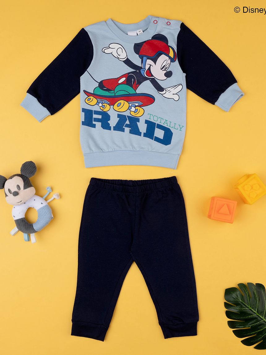 βρεφική πιτζάμα γαλάζιο/μπλε με το mickey για αγόρι - Prénatal