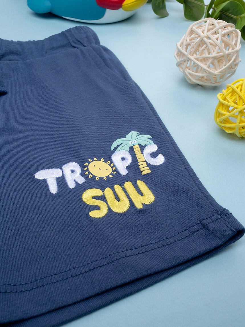 βρεφικό σορτσάκι μπλε tropic sun για αγόρι - Prénatal