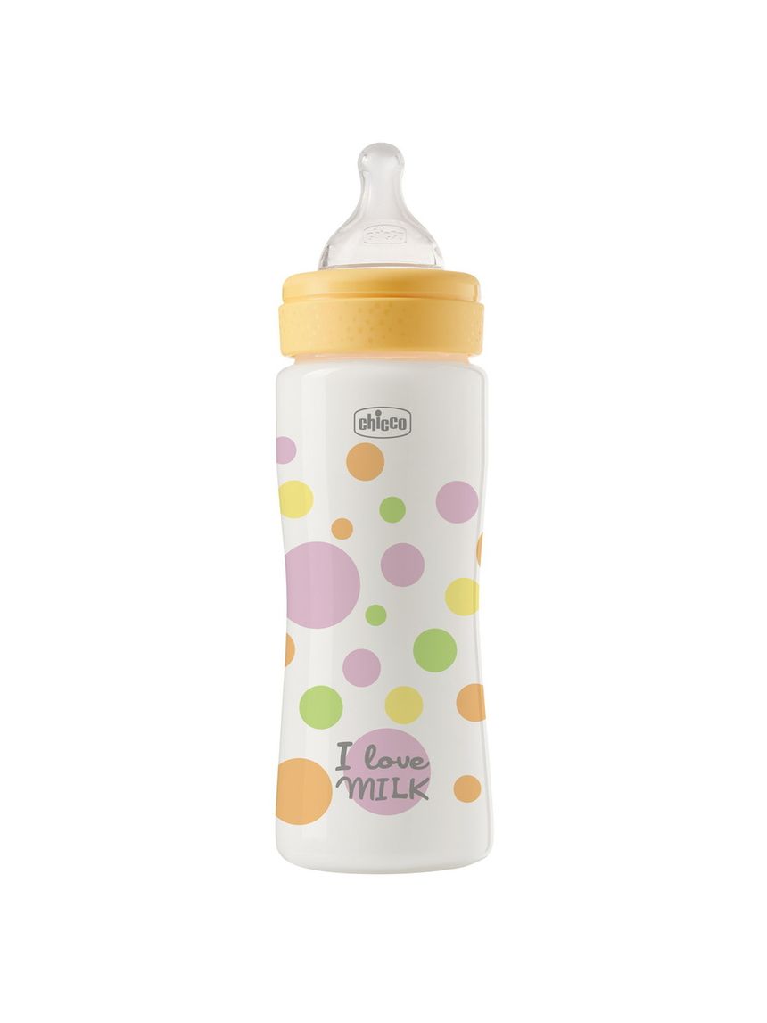 Chicco perfect easy πλαστικό μπιμπερό με θηλή σιλικόνης γρήγορης ροής 4+ μηνών 330ml pink - Chicco