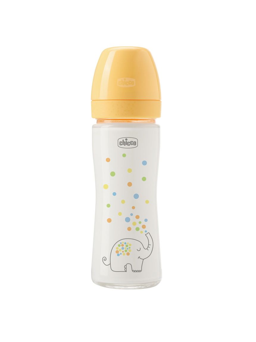 Chicco perfect easy γυάλινο μπιμπερό με θηλής σιλικόνης αργής ροής 0+ μηνών 240ml orange - Chicco