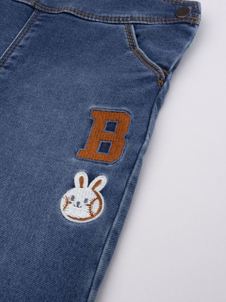 βρεφική τζιν σαλοπέτα bunny baseball για αγόρι - Prénatal
