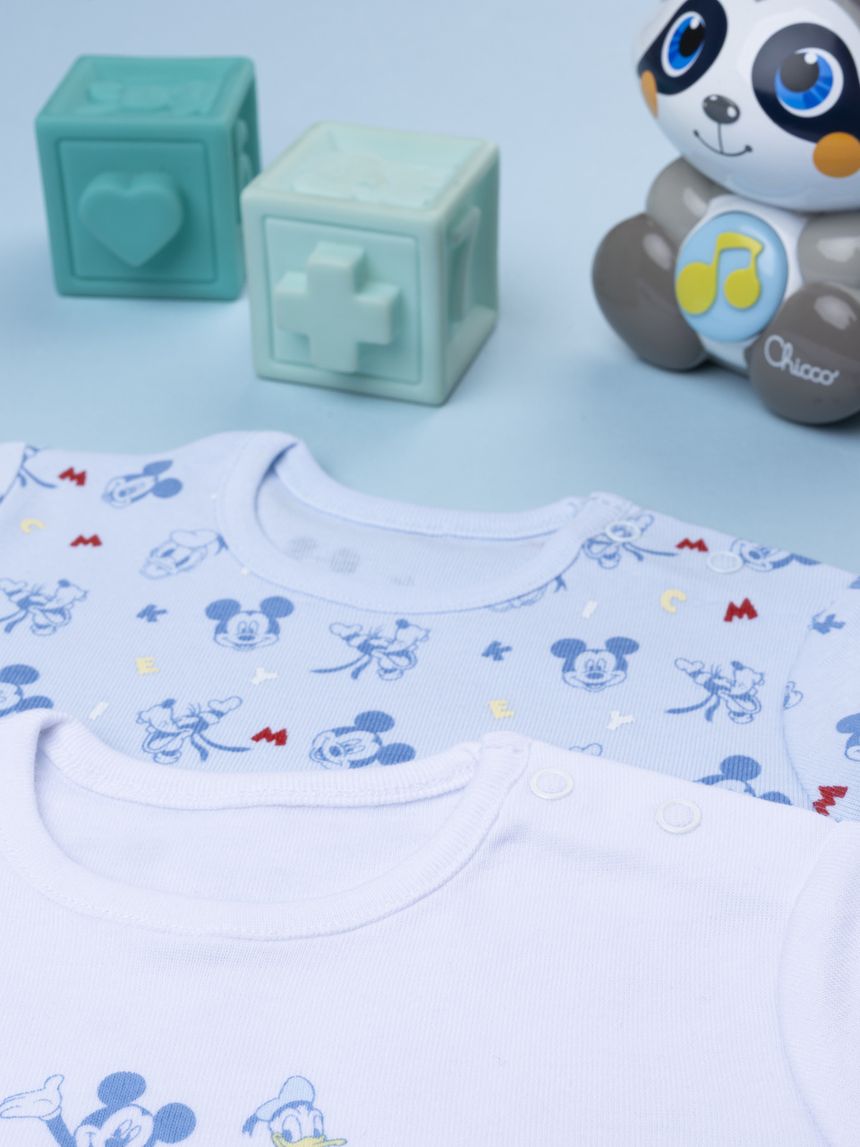 βρεφικά κορμάκια λευκά πακέτο x2 mickey & donald για αγόρι - Prénatal