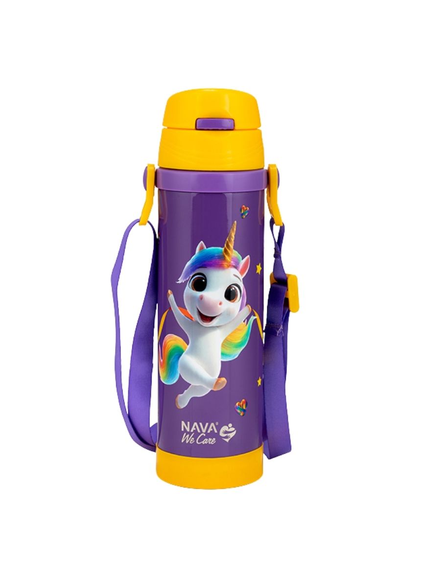 Nava παγούρι θερμός ανοξείδωτο "we care" purple unicorn 500ml 10-001-023 - Nava