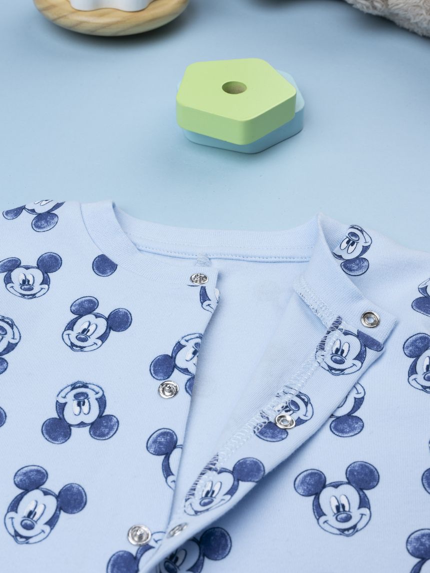 βρεφική ολόσωμη πιτζάμα γαλάζια mickey mouse για αγόρι - Prénatal