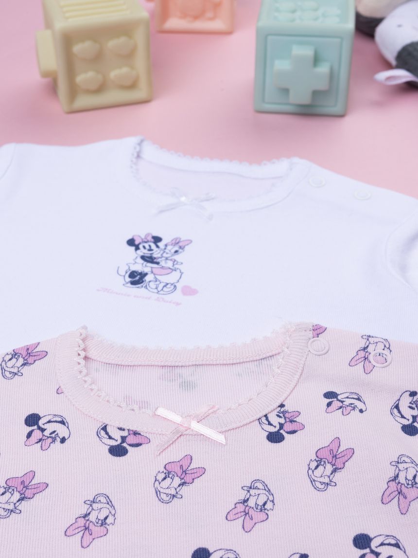 βρεφικά κορμάκια λευκά πακέτο x2 minnie & daisy για κορίτσι - Prénatal