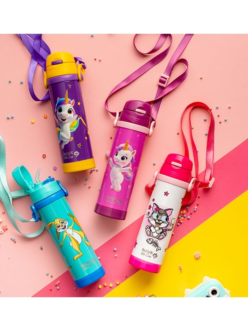 Nava παγούρι θερμός ανοξείδωτο "we care" purple unicorn 500ml 10-001-023 - Nava