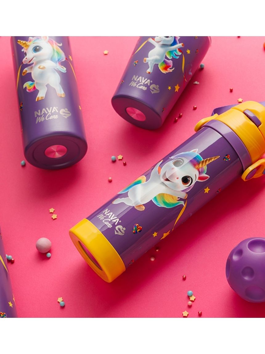 Nava παγούρι θερμός ανοξείδωτο "we care" purple unicorn 500ml 10-001-023 - Nava