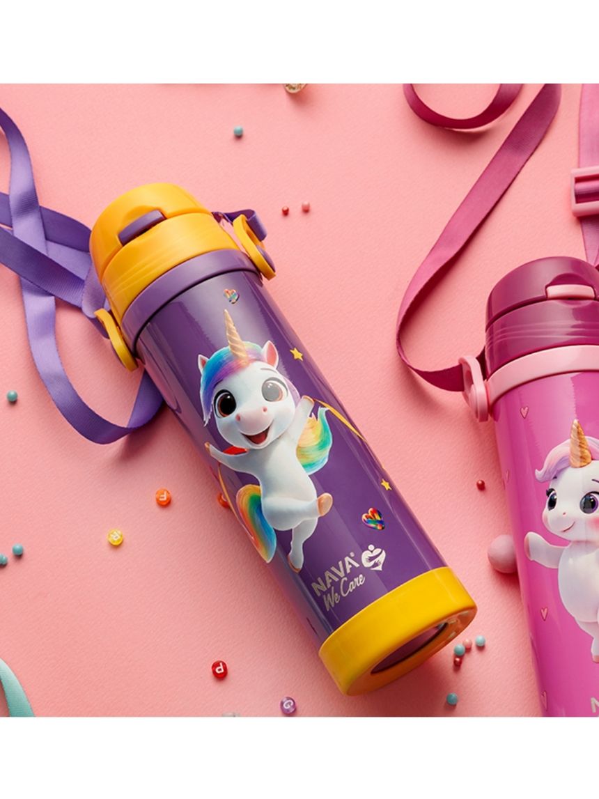 Nava παγούρι θερμός ανοξείδωτο "we care" purple unicorn 500ml 10-001-023 - Nava