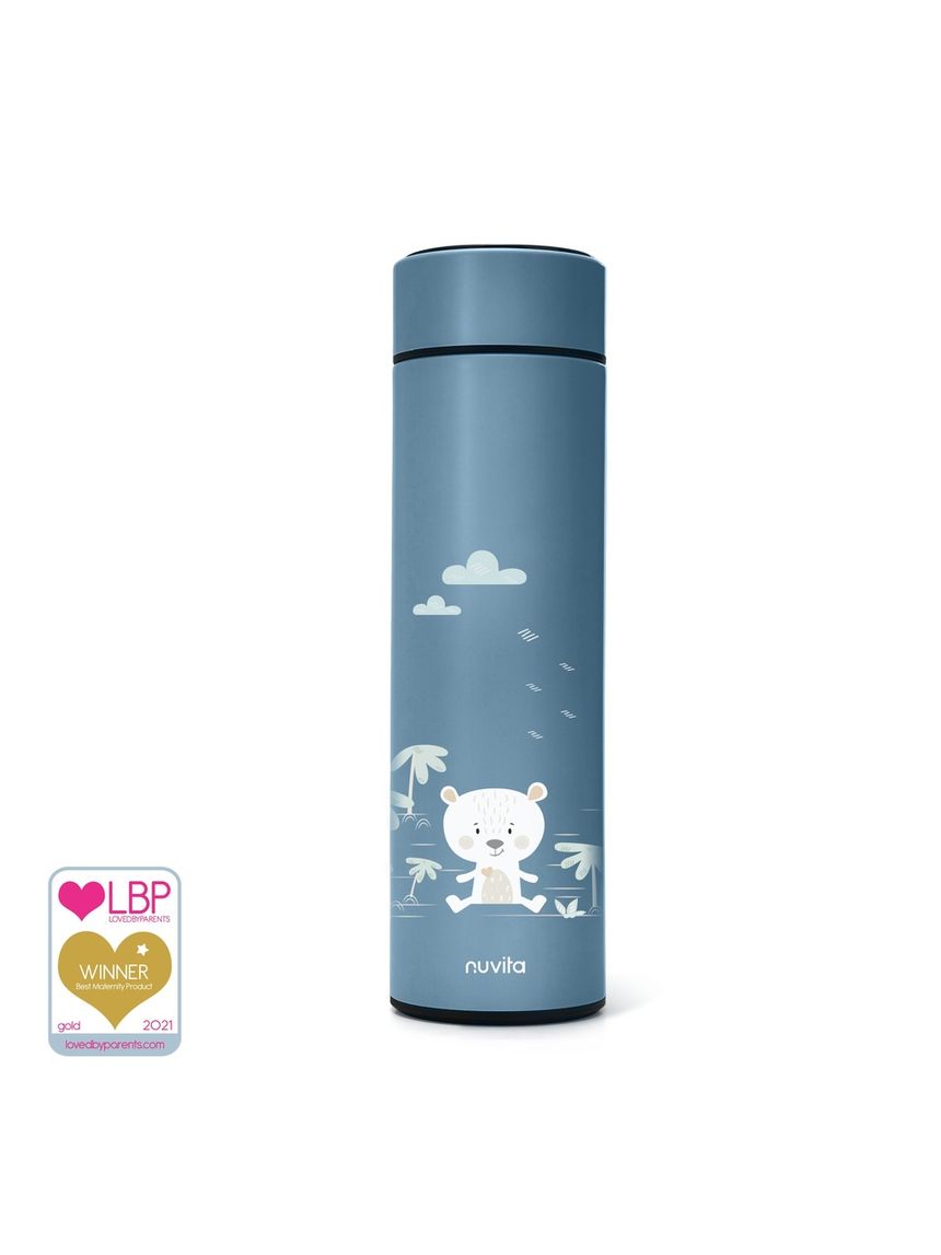 Nuvita θερμός μπουκάλι με ψηφιακό θερμόμετρο led 500ml powder blue 4455 - Nuvita