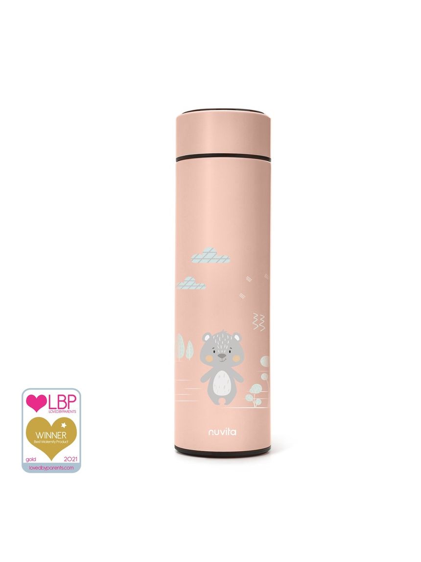 Nuvita θερμός μπουκάλι με ψηφιακό θερμόμετρο led 500ml english rose 4455 - Nuvita