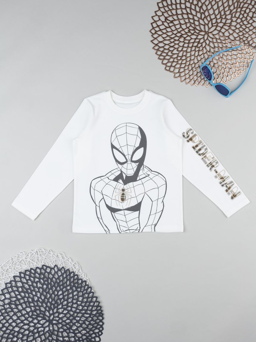 παιδική μπλούζα λευκή spider-man για αγόρι - Prénatal