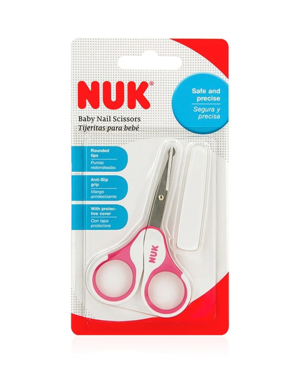 Nuk ψαλιδάκι ασφαλείας με στρογγυλεμένες μύτες & προστατευτικό κάλυμμα (διάφορα χρώματα) - Nuk