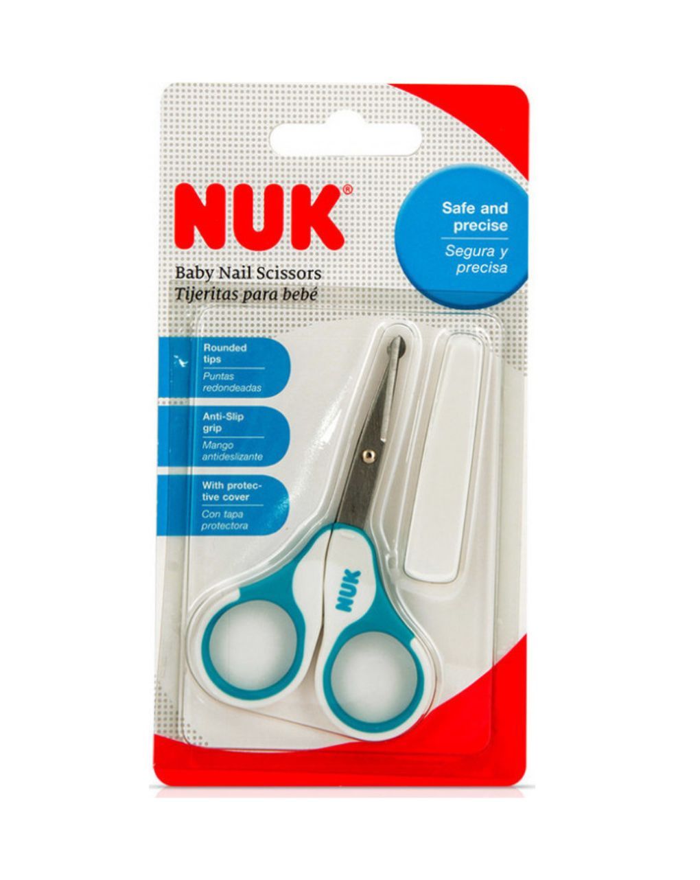 Nuk ψαλιδάκι ασφαλείας με στρογγυλεμένες μύτες & προστατευτικό κάλυμμα (διάφορα χρώματα) - Nuk