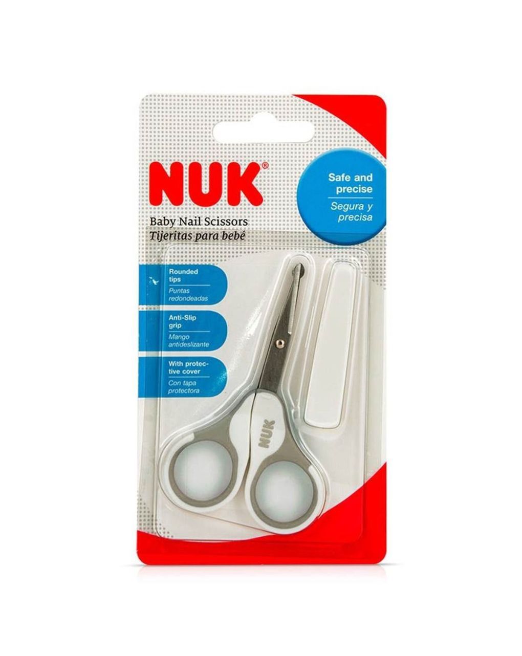 Nuk ψαλιδάκι ασφαλείας με στρογγυλεμένες μύτες & προστατευτικό κάλυμμα (διάφορα χρώματα) - Nuk