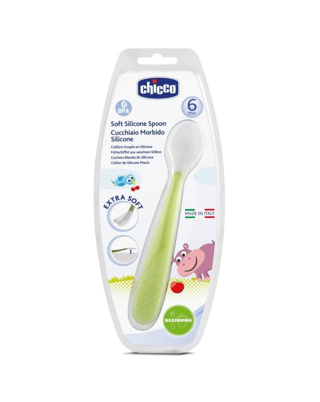 Chicco κουτάλι σιλικόνης soft 6m+ πράσινο 6828510000 - Chicco